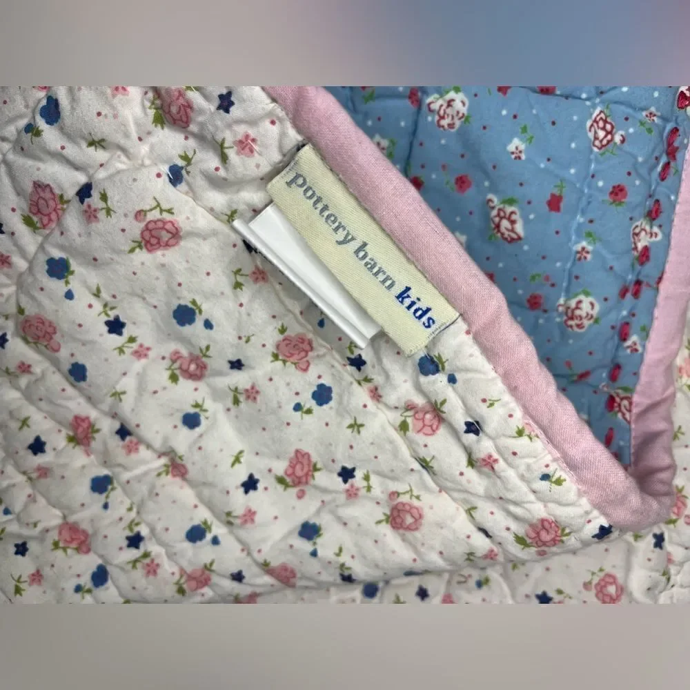 Pottery Barn Kids Vintage Quilt Blanket Giddy Up Horsey appliqués embroidery